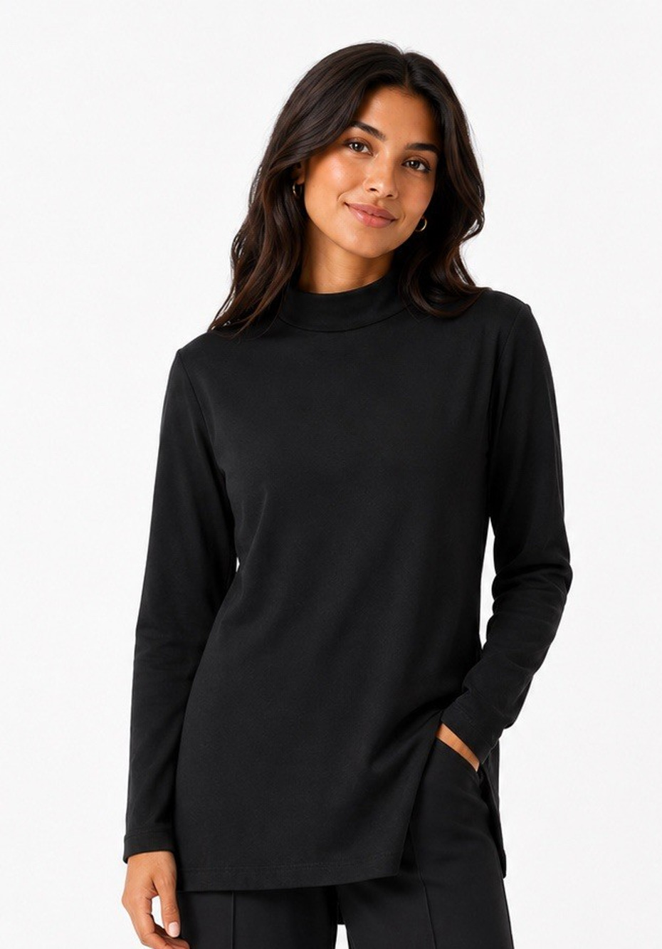 TRINA TURK HOSTESS BLACK KEYHOLE BACK TUNIC BLOUSE TOP WOMENS SIZE 0
